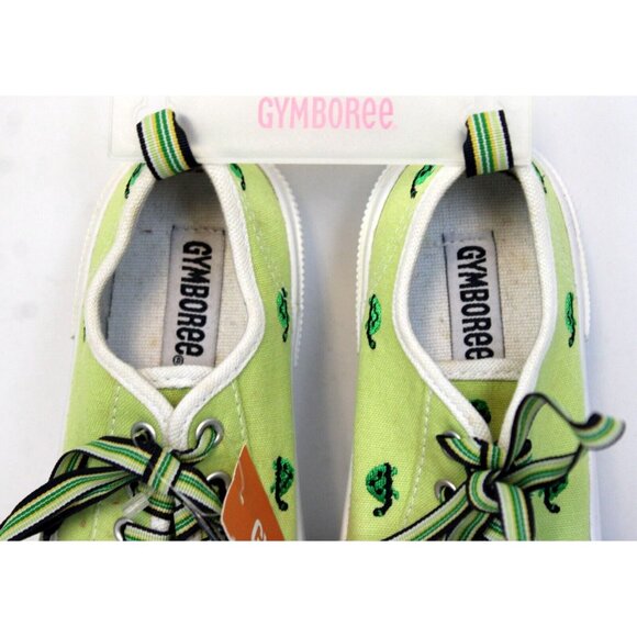 NEW 2006/05 Gymboree Prep Canvas Sneaker Shoes sz 9 Embroidered Turtles Green - Picture 2 of 9